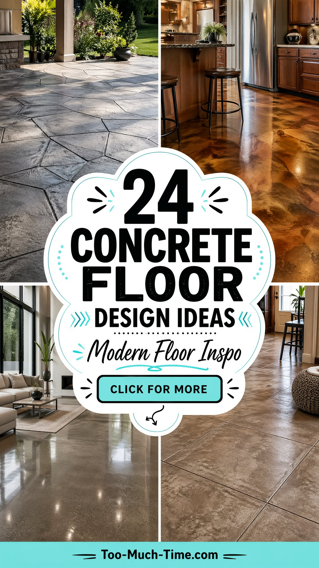 24 Concrete Floor Design Ideas For Modern Spaces Today - Too Much Time in Concrete Look Tile Design