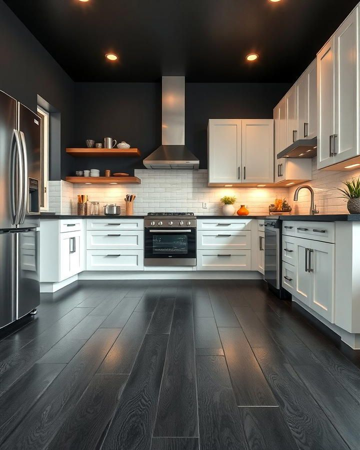 Illuminating dark kitchen floors using thoughtful architectural toe kick placement