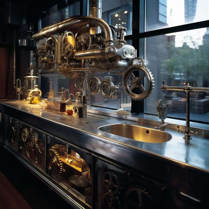 36 Kitchens Redefine Space With Mashup Of Steampunk And Industrial ... throughout How Steam Integration and Flush Mounting Redefine Healthy Cooking Spaces