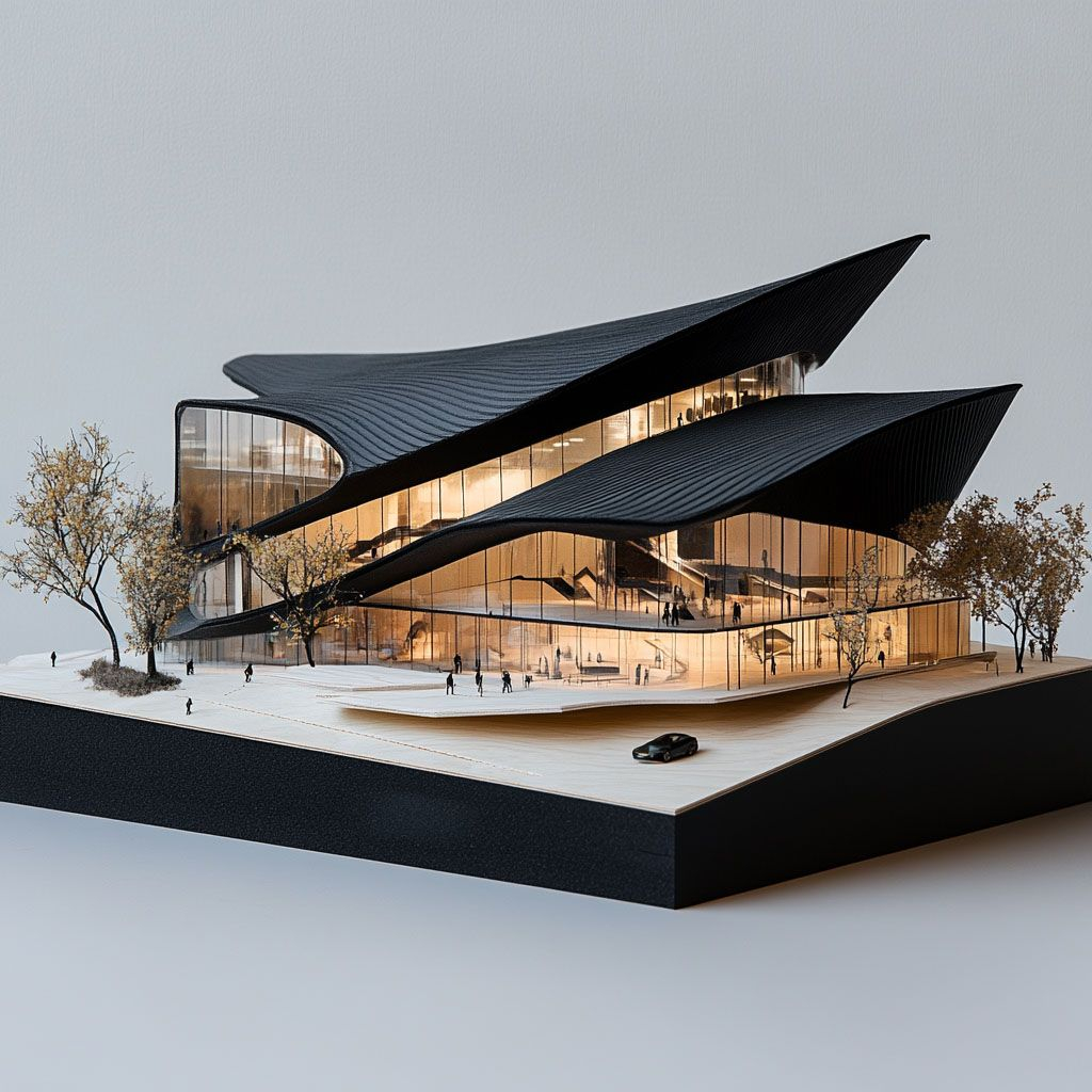 Architectural Model Concept 263 | Architecture Models With Black And ... intended for Physical Model Design
