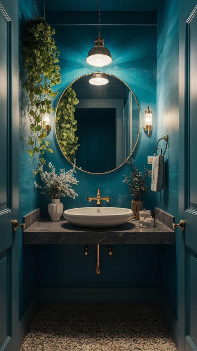 Bold Statements: 50 Powder Room Ideas For Impactful Design In 2024 ... pertaining to Designing a Small Powder Room With Bold Industrial Character