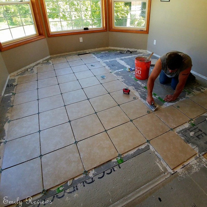 Diy ~ 8 Steps To Laying A New Tile Floor | Emily Reviews within Stone Veneer Design
