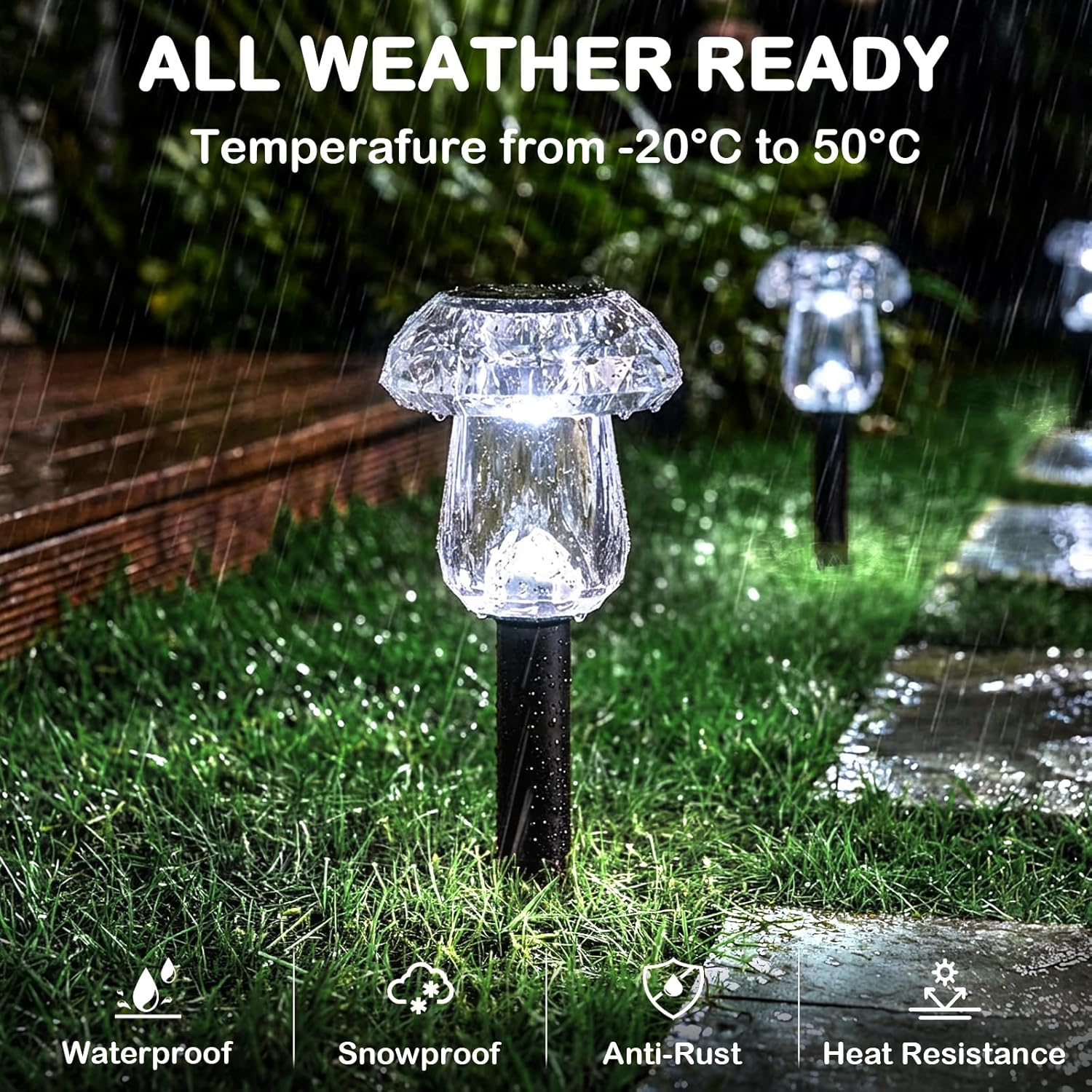 Mushroom Solar Pathway Lights 8 Pack - Alatheamanor.com for Solar Lighting Design