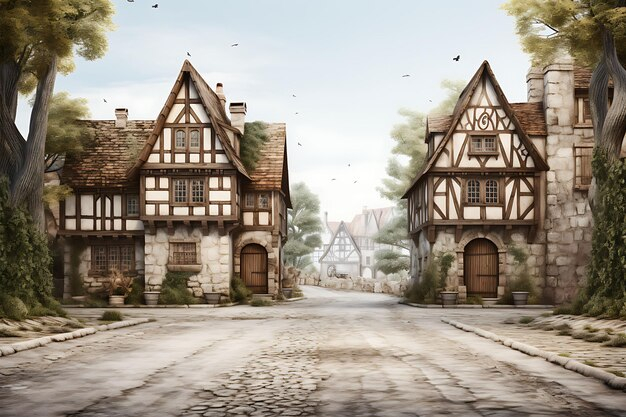 Premium Photo | Photo Of Tudor Revival Facade With Mock Half Timbering ... inside Tudor Home Design