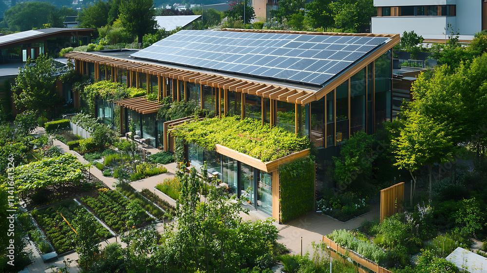 Sustainable Architecture: Eco-Friendly Building With Green Roof And ... in Green Home Design