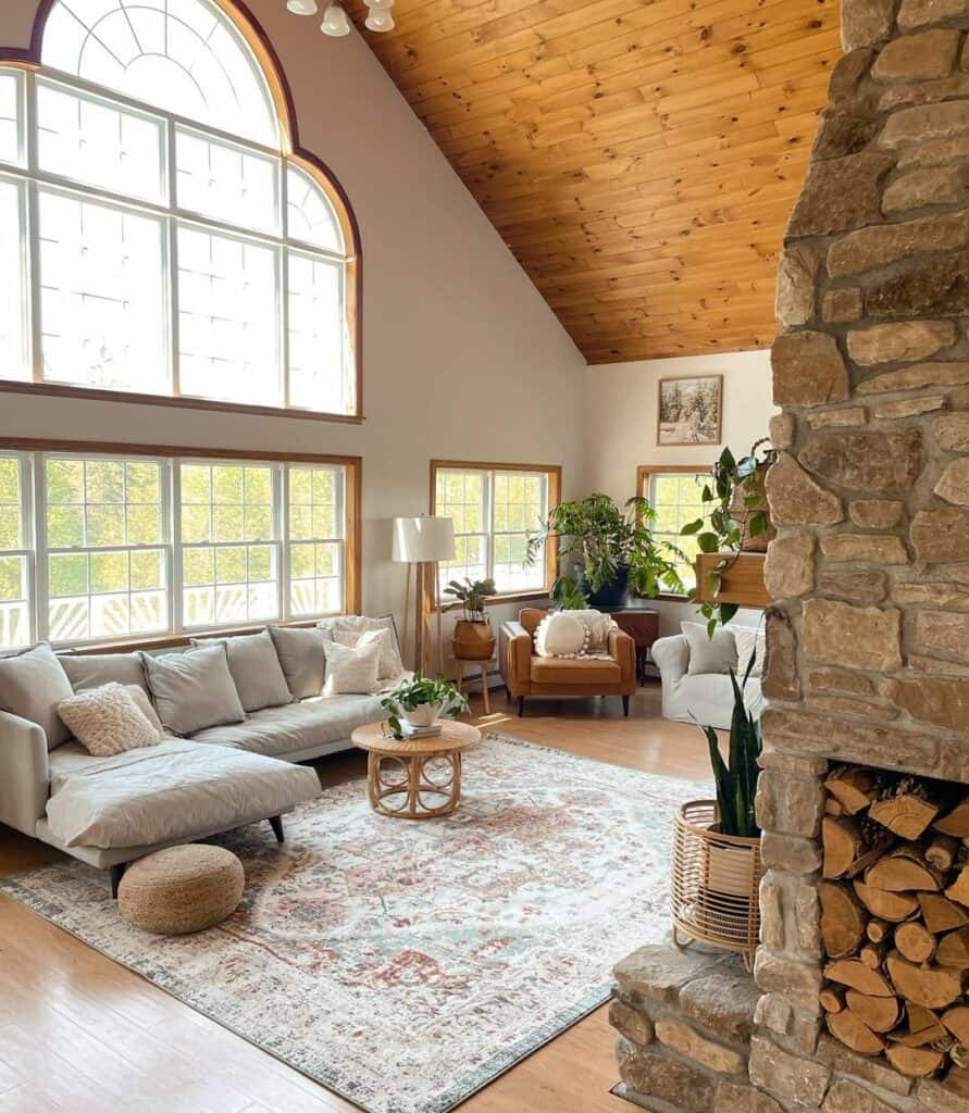 Two-Story Living Room With Multi-Tone Rug - Soul &amp;amp; Lane within Multi-Story Home Design
