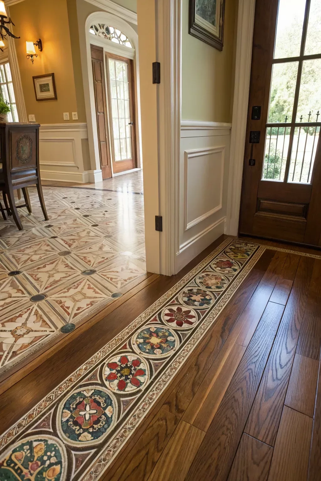 13+ Creative Wood Floor To Tile Transition Ideas | House Flooring, Wood ... inside From Dull to Inspired How Creative Layouts and Textures Changed the Conversation Around Vinyl Tile