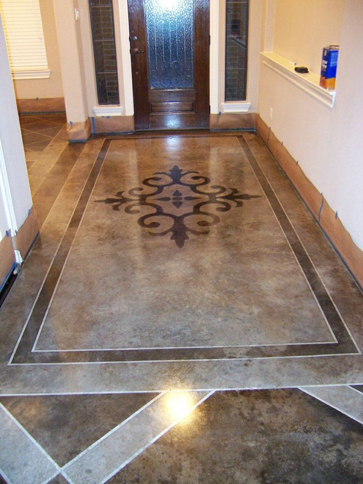 14 Best Stenciled Concrete Patio Floors Images On Pinterest | Stencil ... for Transforming Plain Concrete and Wood Surfaces Through Creative Floor Stenciling Techniques