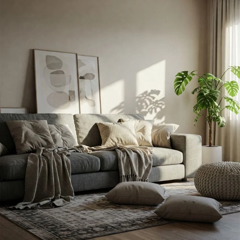 15 Grey Couch Living Room Ideas For Modern Comfort for Personalizing your living environment through creative seasonal night light inserts and natural textures