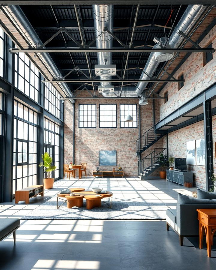Balancing Raw Industrial Charm with Warmth in Open Concept Spaces