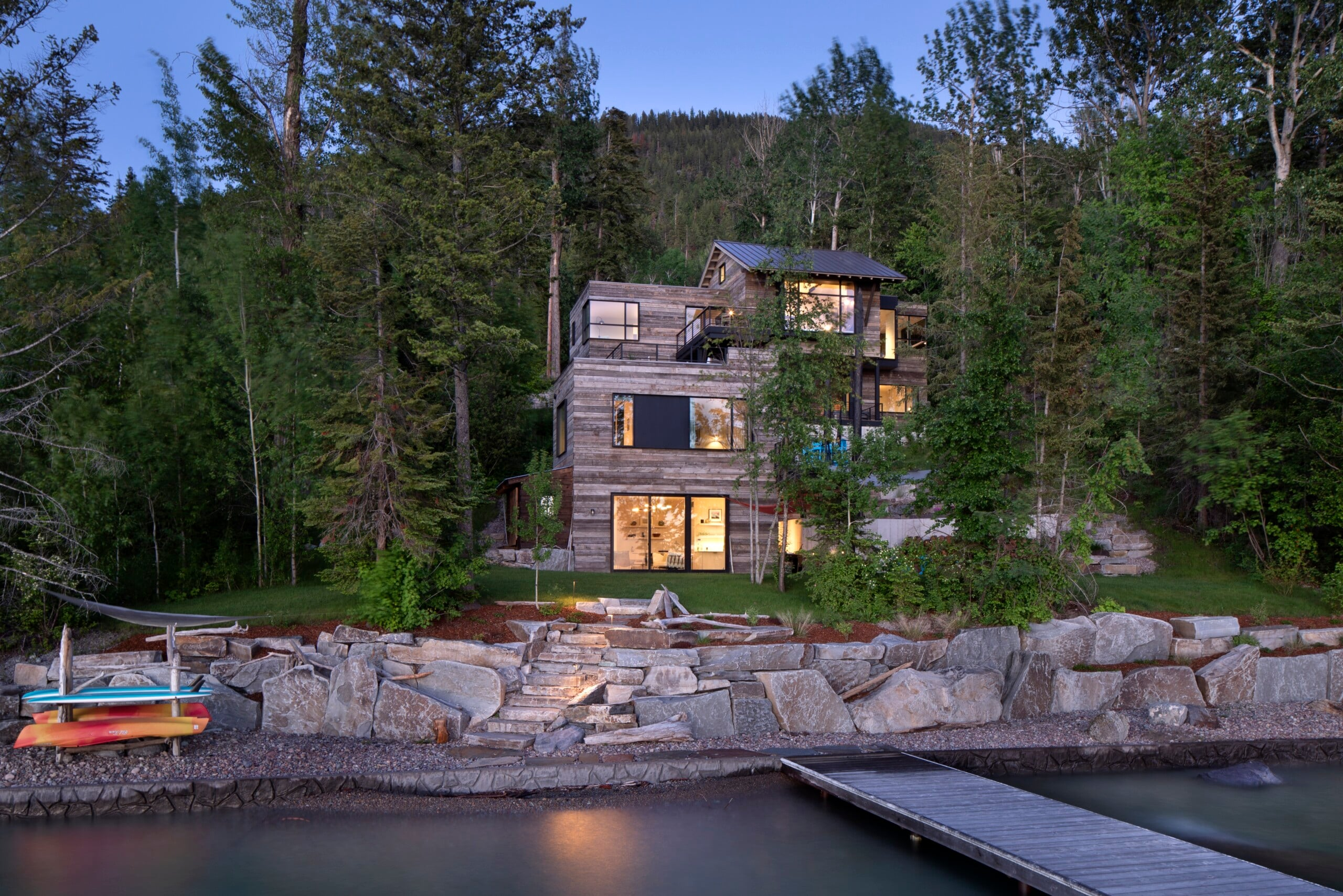 A Family Creates A Modern Legacy Upon The Shore Of Flathead Lake ... pertaining to Lakefront Home Design