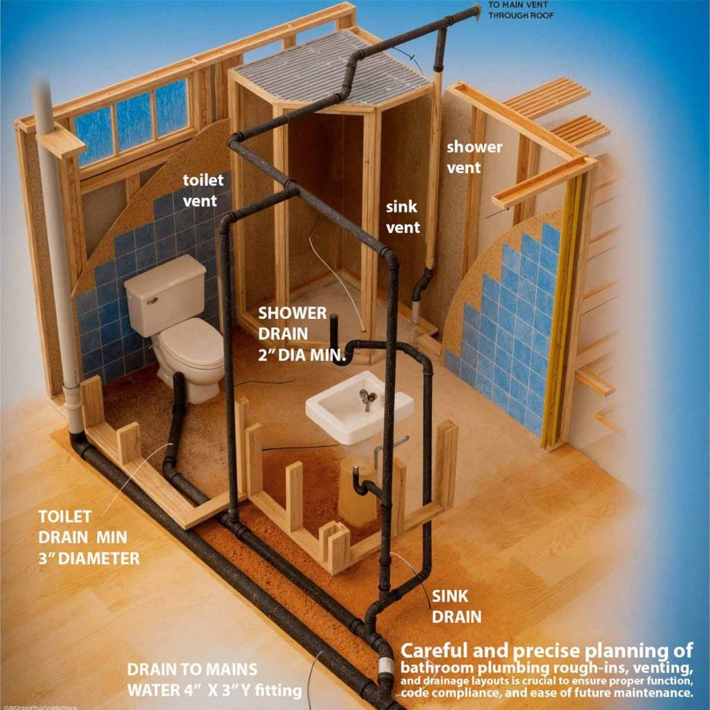 How to layout a full bathroom without wasting money on plumbing moves