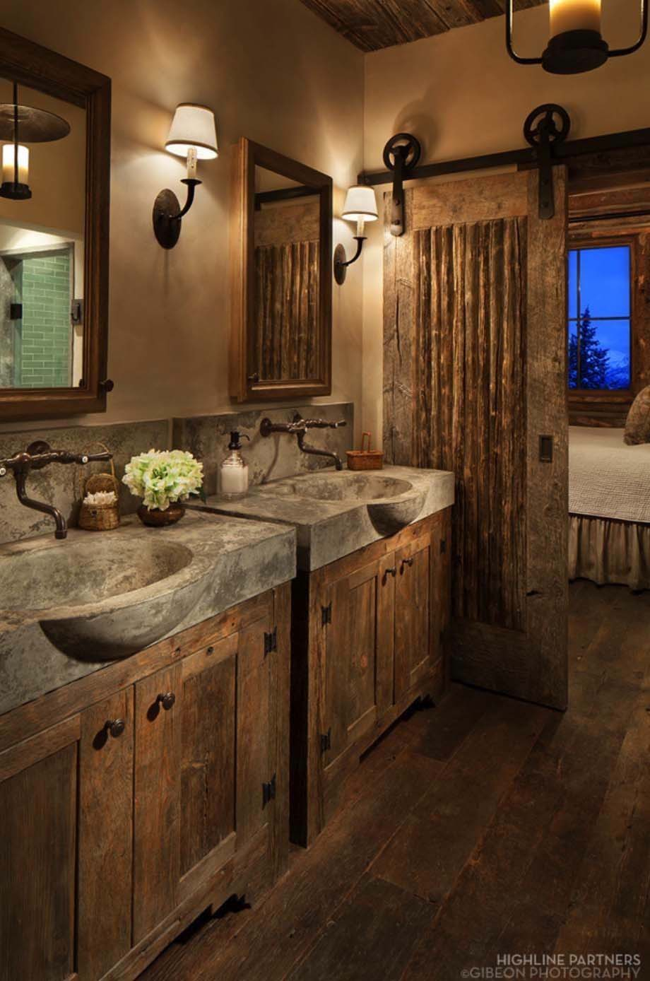 Best Small Space Organization Hacks: 31 Gorgeous Rustic Bathroom Decor ... pertaining to Turning Your Bathroom Into a Mountain Cabin Retreat Using Reclaimed Wood and Natural Stone