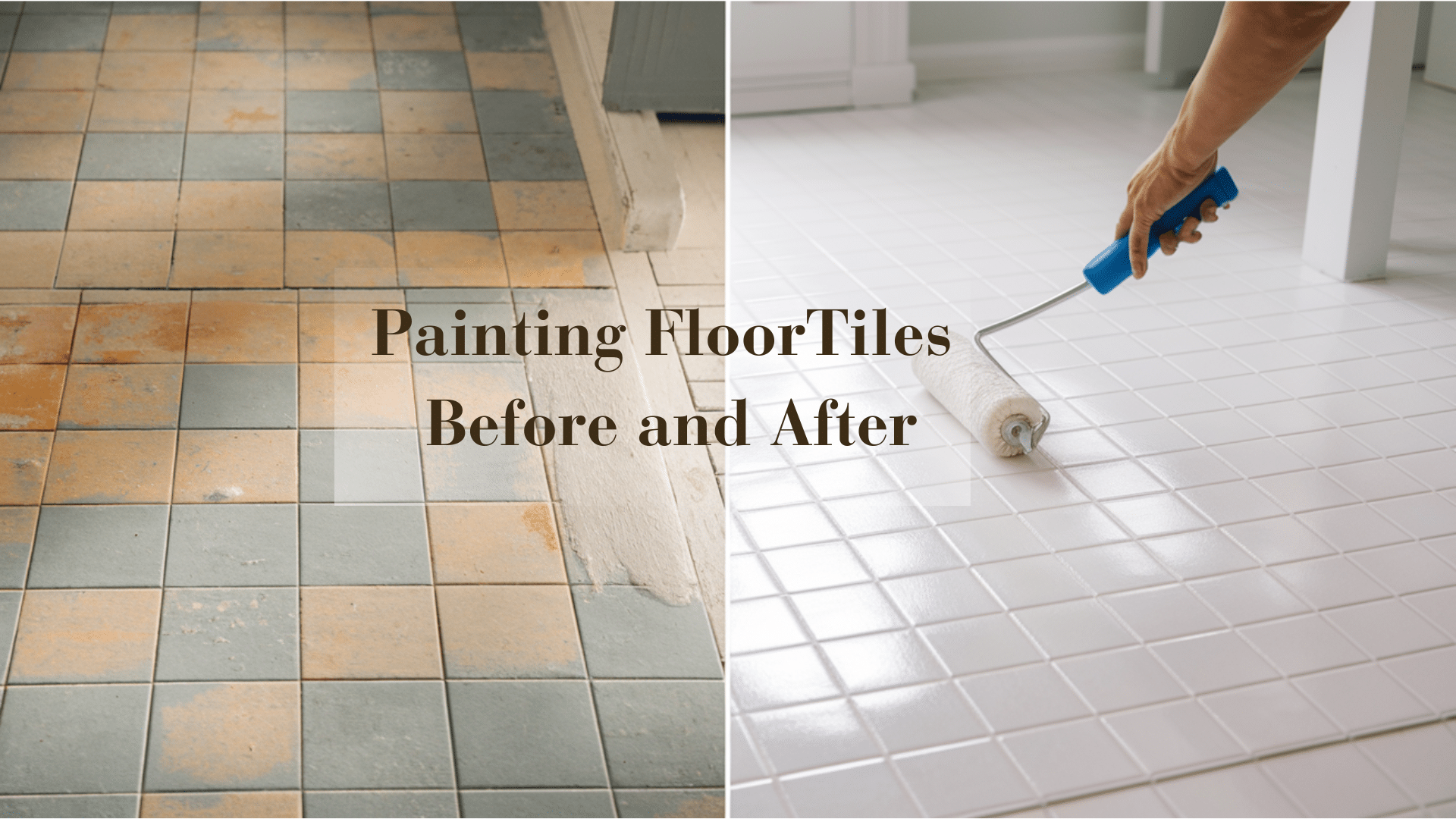 Diy Guide For Painting Tiles With Before & After Results - A House In ... pertaining to Vinyl Tile Design