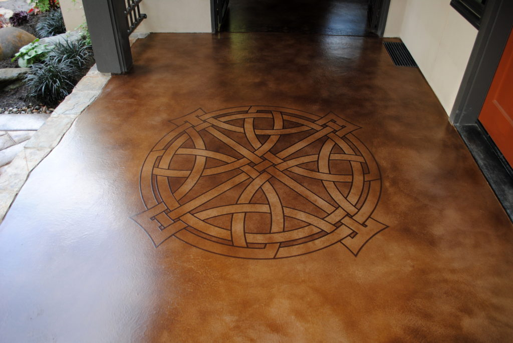 How To Stencil A Concrete Floor - Seattle Surfaces within Transforming Plain Concrete and Wood Surfaces Through Creative Floor Stenciling Techniques
