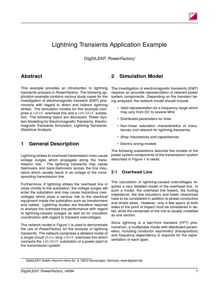 Lightning Transients Application Example: 2 Simulation Model | Pdf ... for Taming lightning and induced transients in industrial data communication lines