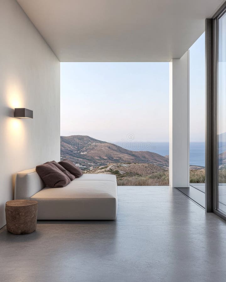 Modern Minimalist Living Space With Mountain And Ocean Views During ... pertaining to Mountain View Home Design