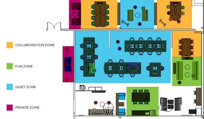 Office Zones: 4 Ways To A More Productive And Fun Office — Team Office inside Smart ways to zone your home office for deep focus and client meetings alike