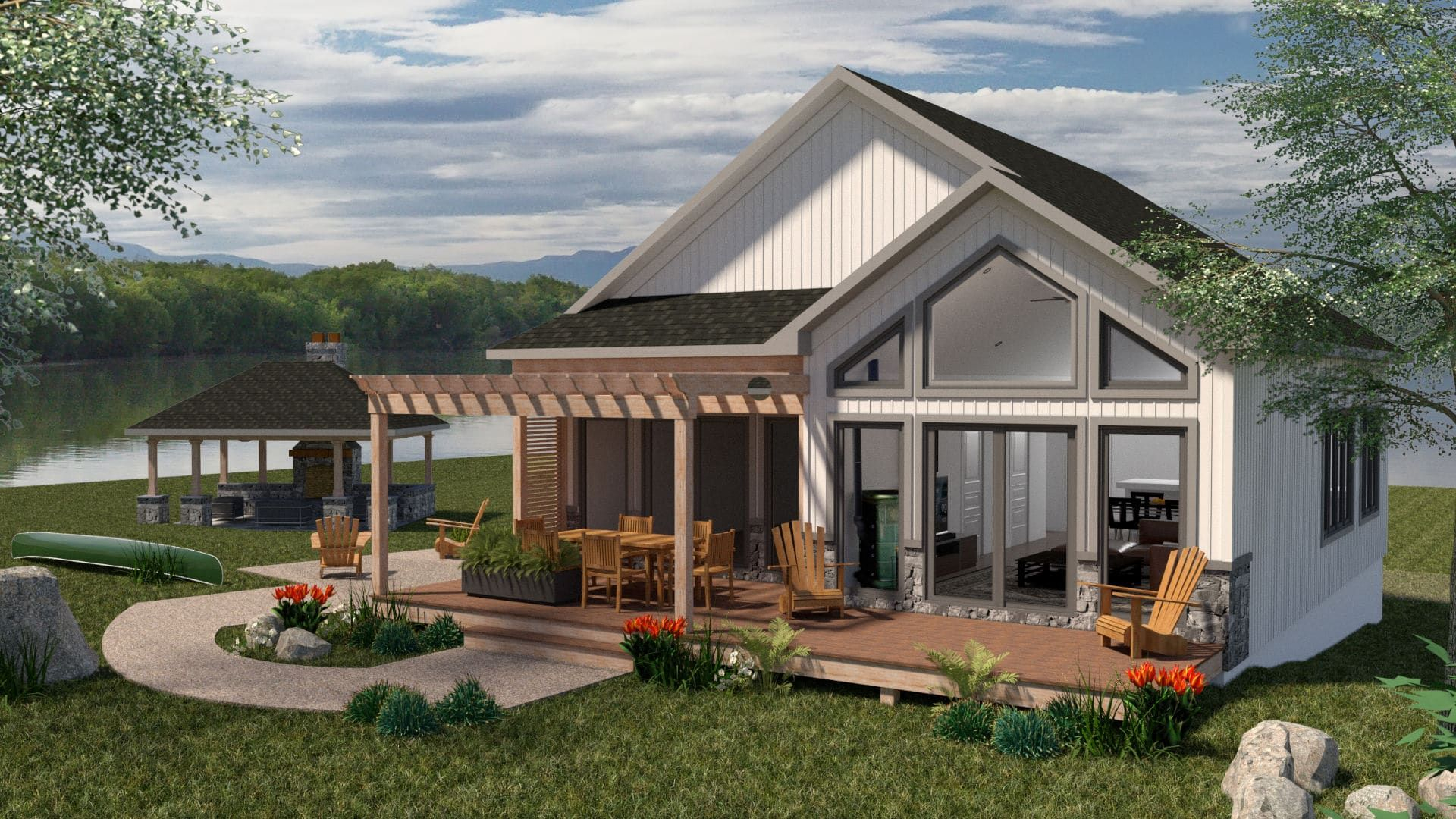 Portage | Maisons Confort Design | Vacation House Plans, Small Lake ... pertaining to Waterfront Home Design