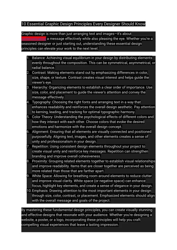 Ppt - 10 Essential Graphic Design Principles Every Designer Should Know ... regarding Essential Safety and Engineering Principles Every Practitioner Follows When Designing Adult Treehouses