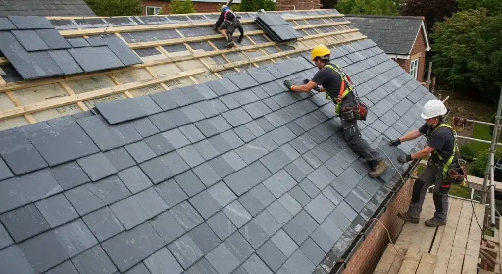 Slate Roof Installation Louisiana | Lone Wolf Roofing regarding Behind the Masterpiece Exploring the True Craftsmanship of Slate Roof Installation