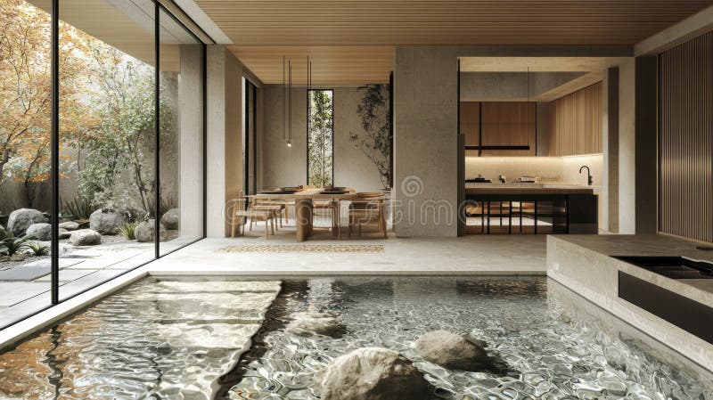 Step Into A Realm Of Serene Elegance Where Modern Design Meets Tranquil ... in Concrete Patio Design