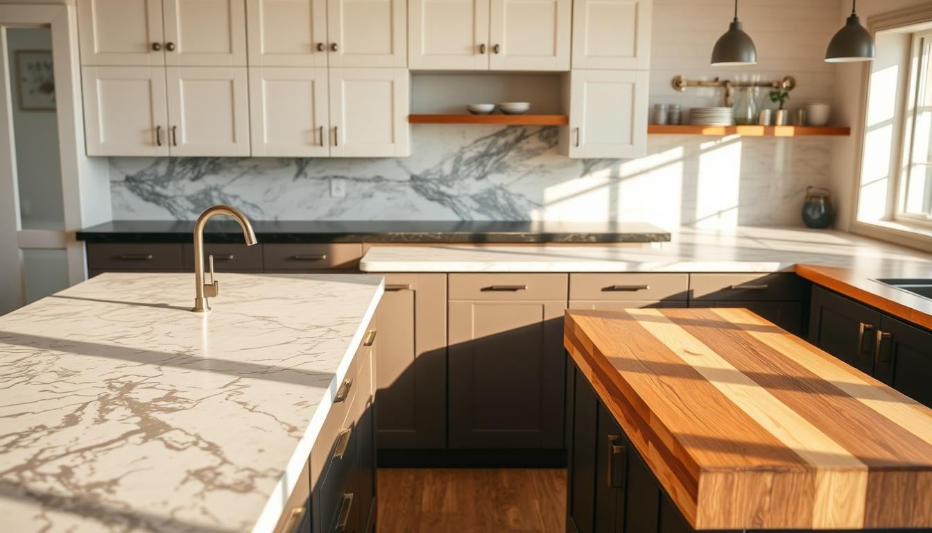 The Top Kitchen Countertop Materials Compared – Cookware Ninja intended for Recycled Glass Countertop