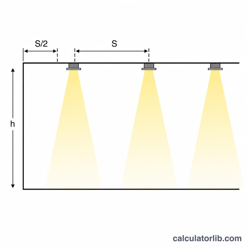 Recessed Lighting Calculator – Spacing And Fixture Count - Calculatorlib intended for How To Calculate Recessed Lighting Spacing For Living Room Ceilings
